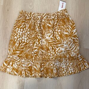 Christian Siriano Mustard and White Patterned Mini Skirt